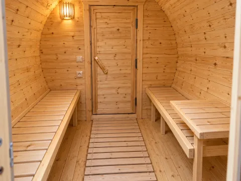 Предбанник — Круглая баня 6 метров